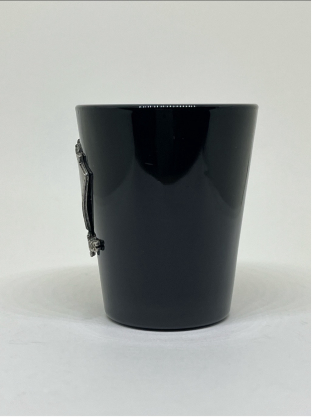 Las Vegas Black Ceramic Shot Glass with Silver Card Emblem - Picture 4 of 5